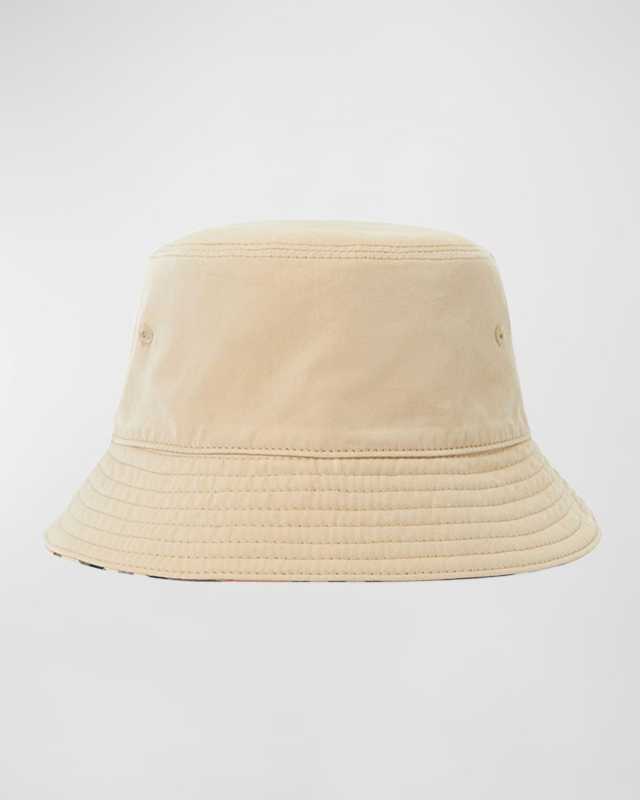 Kid's Reversible Check Bucket Hat, Size 6M-3